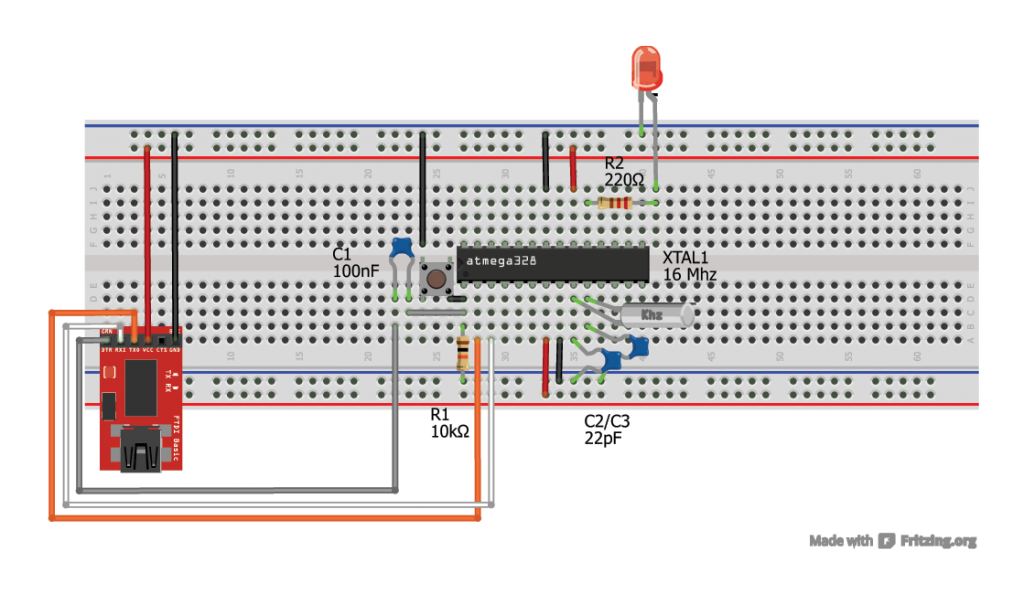 Standalone Arduino on a breadboard